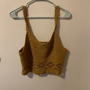 Yellow crochet tank top